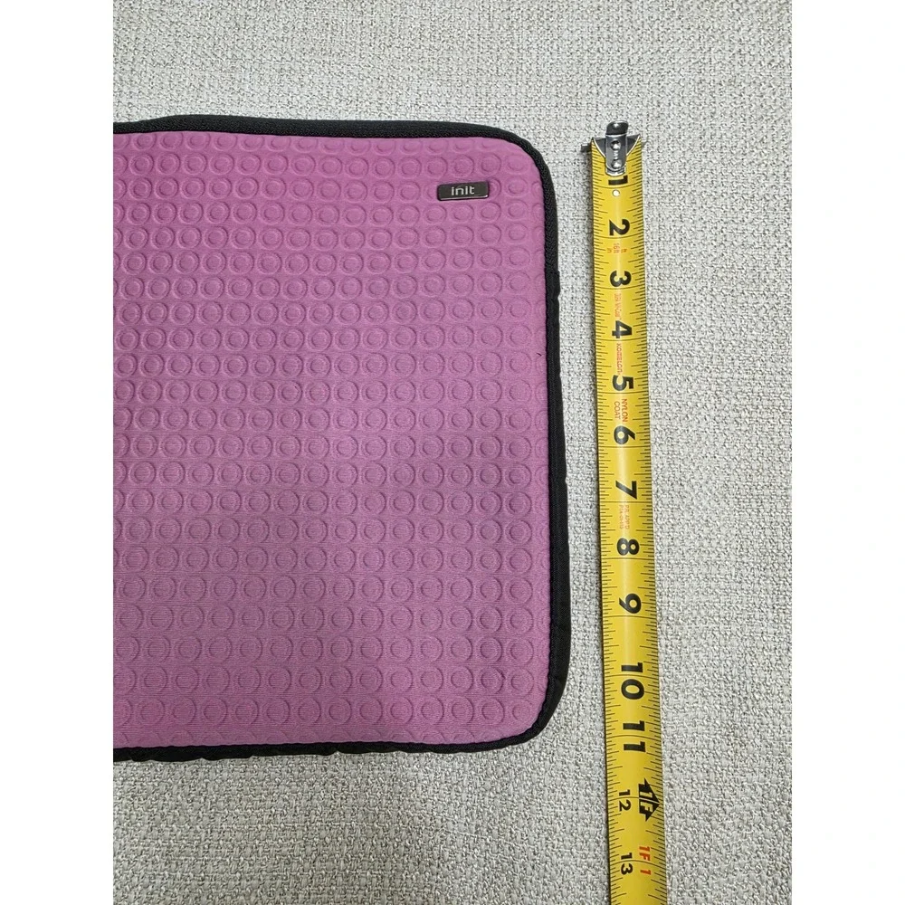 Init Pink Textured Neoprene Laptop Sleeve Case 15 inch Zippered Padded Cover